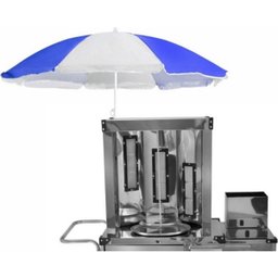 Carrinho de Churrasco Grego Inox Guarda Sol e Rodas Maciças Cefaz - 4