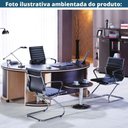 Ver imagem 6 de Kit 2 Cadeiras Office Manhattan Esteirinha Fratini Revestida em Poliuretano (pu) Preto Base Fixa