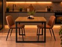 Ver imagem 3 de Mesa de Jantar Reforçada Industrial 90x60cm Tampo Marrom Pés Preto