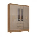 Ver imagem 2 de Guarda Roupa Casal com Espelho 6 Portas Fortaleza Atualle Acacia com Reflecta