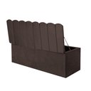Ver imagem 3 de Calçadeira Baú Recamier Solteiro 100CM Alanis Suede Marrom - D A DECOR