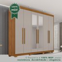 Ver imagem 7 de Guarda Roupa Casal com Pés e Espelho 6 Portas 6 Gavetas 100% MDF Itália Plus Off White/Cinamomo