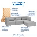 Ver imagem 4 de Sofá Modular 3 Lugares EasyBox CabeCasa MadeiraOriginals Cinza Claro
