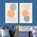 Ver imagem 1 de Conjunto 2 Quadros Decorativos Tela em Lona Minimalista Moderna 100x60cm Para Sala Quarto