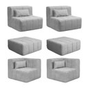 Ver imagem 5 de Sofá Modular 4 Lugares e 2 puff EasyBox CabeCasa MadeiraOriginals