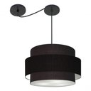 Ver imagem 5 de Lustre Sala de Jantar com Desvio Vivare Md-4401 Cúpula em Tecido 60cm Preto 127/220v
