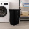 Kit 2 Cestos para Roupa Suja ou com Tampa Organizador Lavanderia 47l Preto - 2