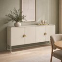 Ver mais imagens de Aparador Buffet Alek A03 4 Portas 2 Prateleiras MDP Design Industrial Off White 180cm Lyam Decor