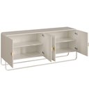 Ver imagem 4 de Aparador Buffet Alek A03 4 Portas 2 Prateleiras MDP Design Industrial Off White 180cm Lyam Decor