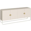 Ver imagem 3 de Aparador Buffet Alek A03 4 Portas 2 Prateleiras MDP Design Industrial Off White 180cm Lyam Decor