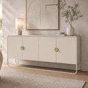 Ver imagem 1 de Aparador Buffet Alek A03 4 Portas 2 Prateleiras MDP Design Industrial Off White 180cm Lyam Decor