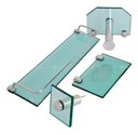 Ver imagem 2 de Porta Xampu, Saboneteira Retangular, Toalha Rosto, e Papel Higiênico Vildrex Kit 4 Peças Verde