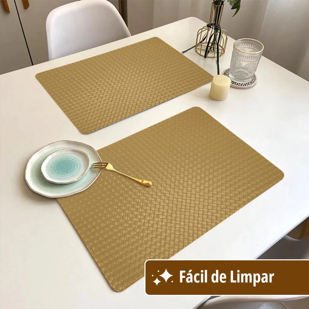 6 Jogo Americano Mesa Posta Luxo Impermeável Pvc Trm Bg - 3