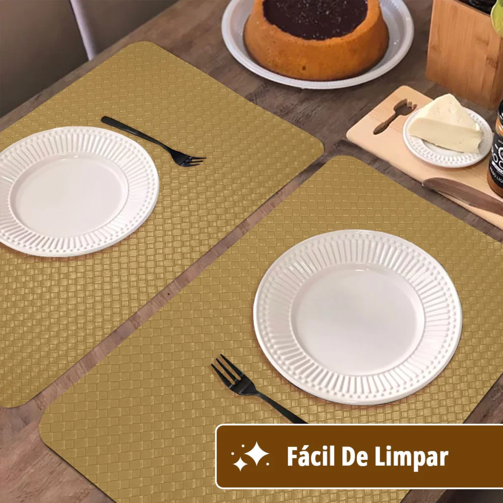 6 Jogo Americano Mesa Posta Luxo Impermeável Pvc Trm Bg - 6