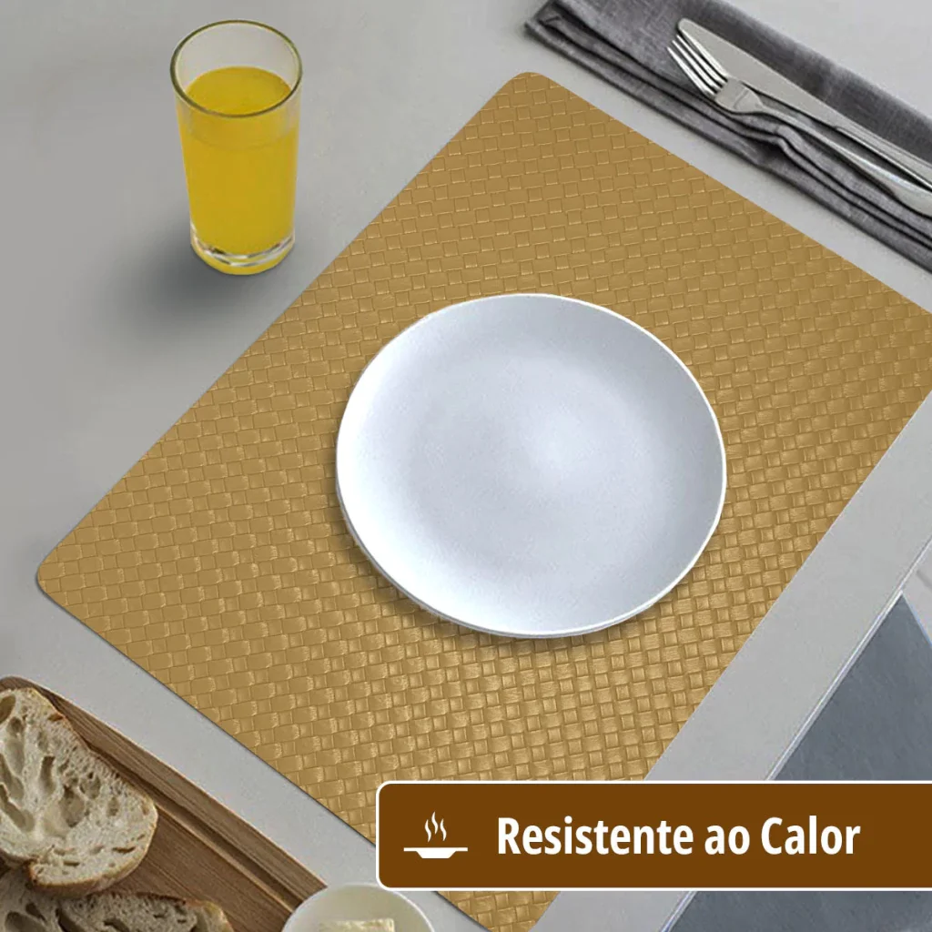6 Jogo Americano Mesa Posta Luxo Impermeável Pvc Trm Bg - 5