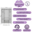 Ver imagem 5 de Guarda-roupa Infantil 122cm com Vidro 4 Portas e 2 Gavetas Nina Multimóveis Mp4504 Branco