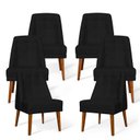 Ver imagem 4 de Kit 06 Cadeiras de Jantar Paris Suede Preto