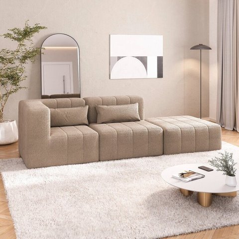 Sofá Modular 2 Lugares com puff EasyBox CabeCasa MadeiraOriginals