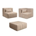 Ver imagem 3 de Sofá Modular 2 Lugares com puff EasyBox CabeCasa MadeiraOriginals Marrom Taupe
