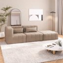 Ver imagem 1 de Sofá Modular 2 Lugares com puff EasyBox CabeCasa MadeiraOriginals Marrom Taupe