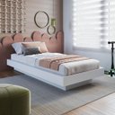 Ver imagem 1 de Cama Solteiro Juvenil Suspensa 80/90 Zurique Branco