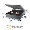 Ver imagem 7 de Conjunto Box Baú Cinza Durban Azul Espuma D28 Queen 158x198x64 - King House