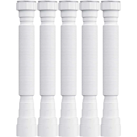 Kit 5 Sifão Simples Sanfonado Universal Tubo Extensivo para Pias