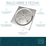 Ralo Grelha Inox Para Banheiro 10x10 Tampa Alto Padrão - 6