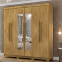 Ver imagem 3 de Guarda Roupa Casal 6 Portas Elegance Nature com Espelho Móveis Vila Rica