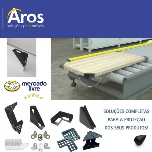 Ver imagem 7 de Cantoneira De Proteção Para Moveis 18 X 56 X 56 Mm Preta Embalagem Industrial (Kit C/400)