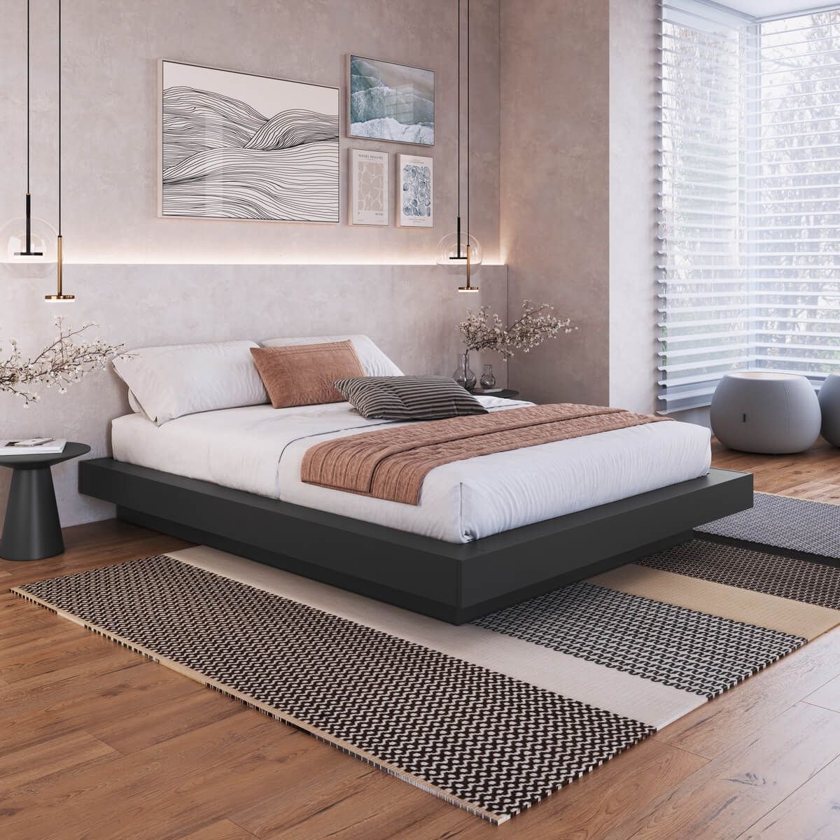 Cama Casal Queen Suspensa 140/160 Zurique | MadeiraMadeira