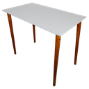 Ver imagem 1 de Mesa Aparador Escrivaninha Retangular Branco MDF Pé Palito Altura 75cm