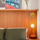 Ver imagem 5 de Arandela Parede Aro Oval Globo Vidro Quarto Sala Dourado