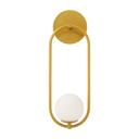 Ver imagem 1 de Arandela Parede Aro Oval Globo Vidro Quarto Sala Dourado