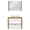 Kit Gabinete de Banheiro Santorini Ii com Espelheira e Cuba Branco/naturale - 4