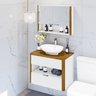 Kit Gabinete de Banheiro Santorini Ii com Espelheira e Cuba Branco/naturale - 1