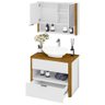Kit Gabinete de Banheiro Santorini Ii com Espelheira e Cuba Branco/naturale - 3