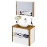 Kit Gabinete de Banheiro Santorini Ii com Espelheira e Cuba Branco/naturale - 2