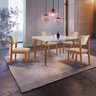 Conjunto Sala de Jantar Mesa Tampo Vidro/mdf com 4 Cadeiras Suede Marialice - 1