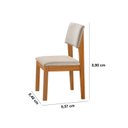 Ver imagem 4 de Conjunto Sala de Jantar Mesa Tampo Vidro/MDF com 4 Cadeiras Suede Marialice Cinamomo/Off White/Bege