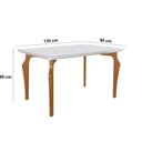 Ver imagem 3 de Conjunto Sala de Jantar Mesa Tampo Vidro/MDF com 4 Cadeiras Suede Marialice Cinamomo/Off White/Bege