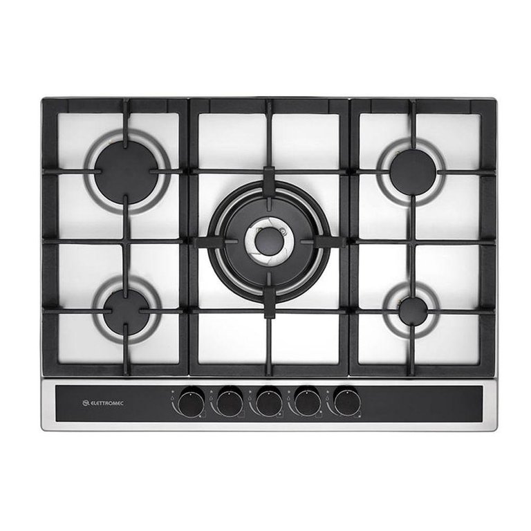 Cooktop a Gás Elettromec 70cm Inox Bivolt Ckg-5q-70-sl-3tnb
