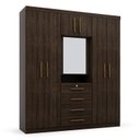 Ver imagem 3 de Guarda-Roupa Casal com Espelho Capelinha 7 Portas 4 Gavetas Advantage Marrom/Capuccino Wood