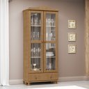 Ver imagem 2 de Cristaleira Vitrine Rústica 100% Madeira Maciça 2 Portas 1 Gaveta Linha Rubi