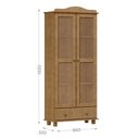 Ver imagem 4 de Cristaleira Vitrine Rústica 100% Madeira Maciça 2 Portas 1 Gaveta Linha Rubi