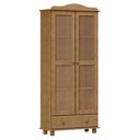 Ver imagem 3 de Cristaleira Vitrine Rústica 100% Madeira Maciça 2 Portas 1 Gaveta Linha Rubi