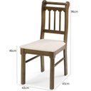 Ver imagem 4 de Conjunto Sala de Jantar Madeira Maciça 4 Cadeiras Castanho