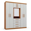 Ver imagem 3 de Guarda-roupa Casal com Espelho Capelinha 7 Portas 4 Gavetas Advantage