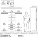 Ver imagem 4 de Guarda-roupa Casal com Espelho Capelinha 7 Portas 4 Gavetas Advantage