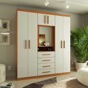 Ver imagem 1 de Guarda-roupa Casal com Espelho Capelinha 7 Portas 4 Gavetas Advantage
